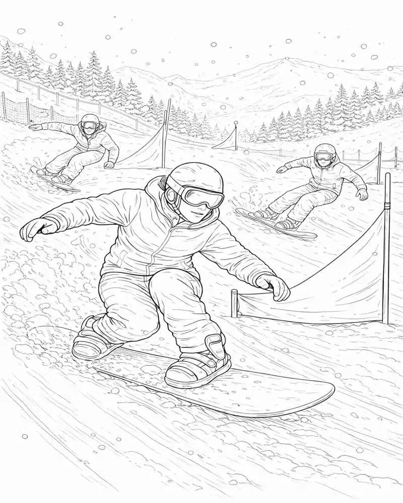 Snowboarding Coloring Pages 8