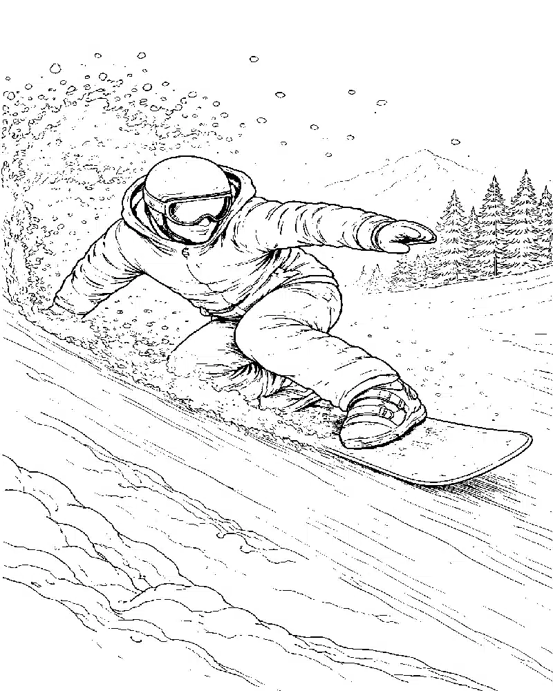 Snowboarding Coloring Pages 9