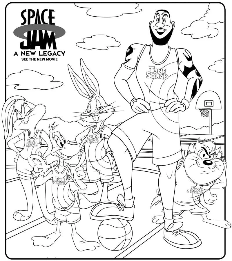 Space Jam Para Colorear 1