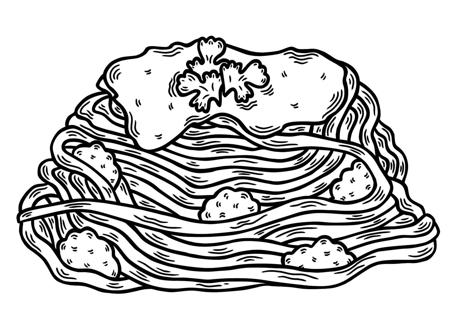 Spaghetti Ausmalbilder 3