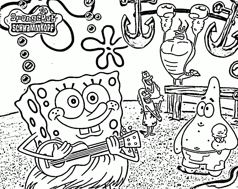 Bob Esponja Para Colorear 4