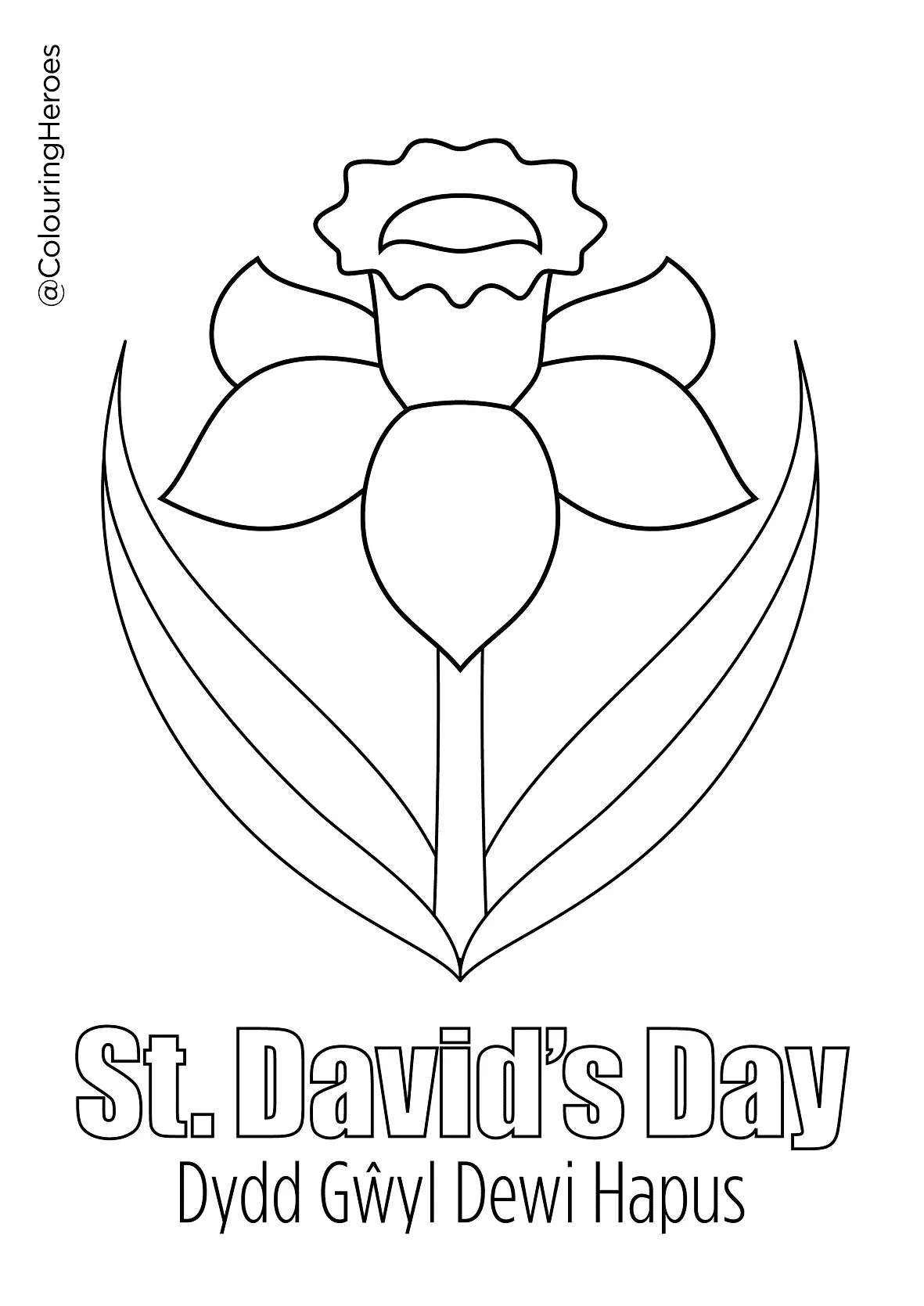 Desenhos de Dia de Sao David Para Colorir 3