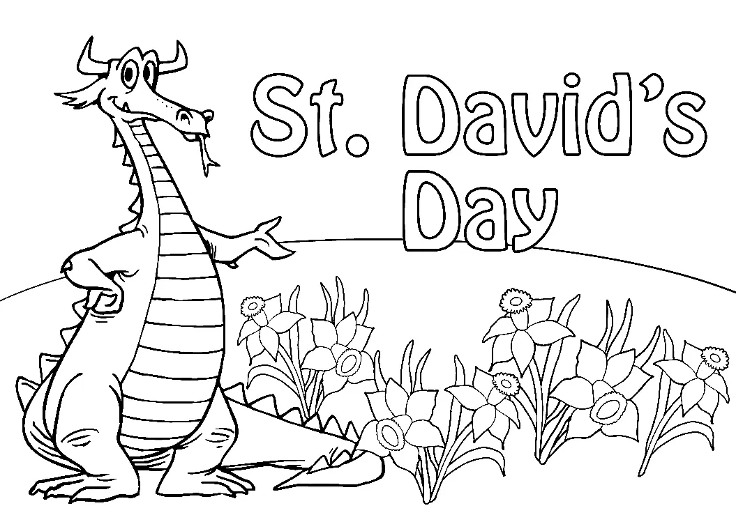 Desenhos de Dia de Sao David Para Colorir 7