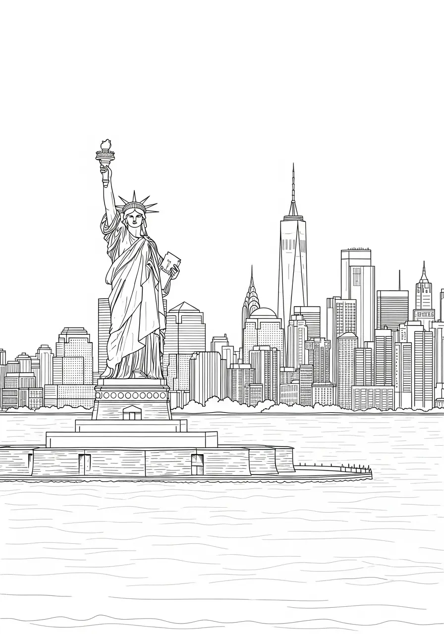 Estatua de la Libertad Para Colorear