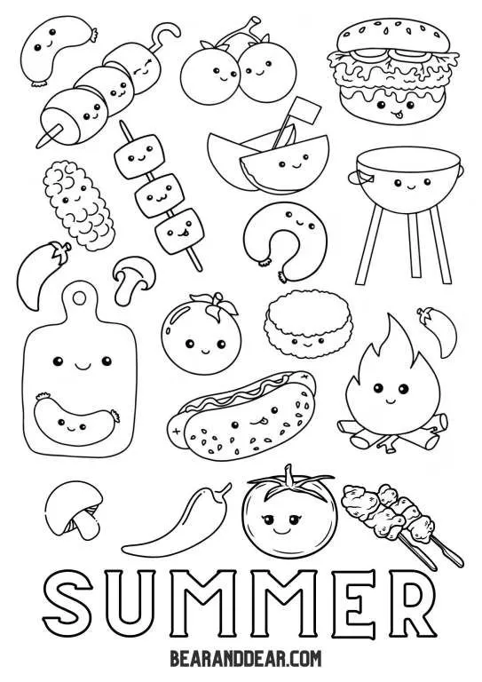 Comida De Verano Para Colorear 15