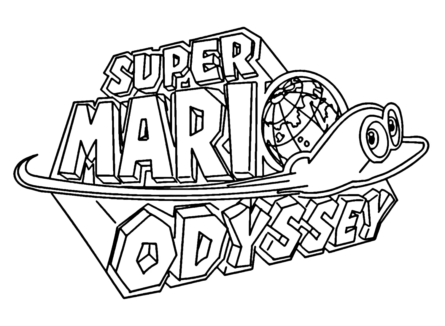 Ausmalbilder Super Mario Odyssey 2
