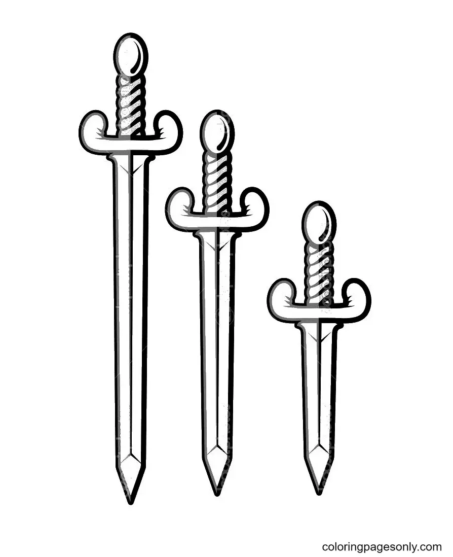 Desenhos de Espada Para Colorir 22