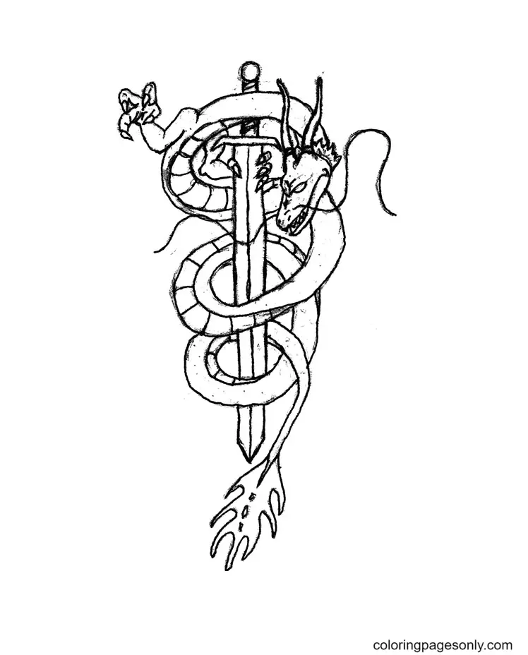Desenhos de Espada Para Colorir 27