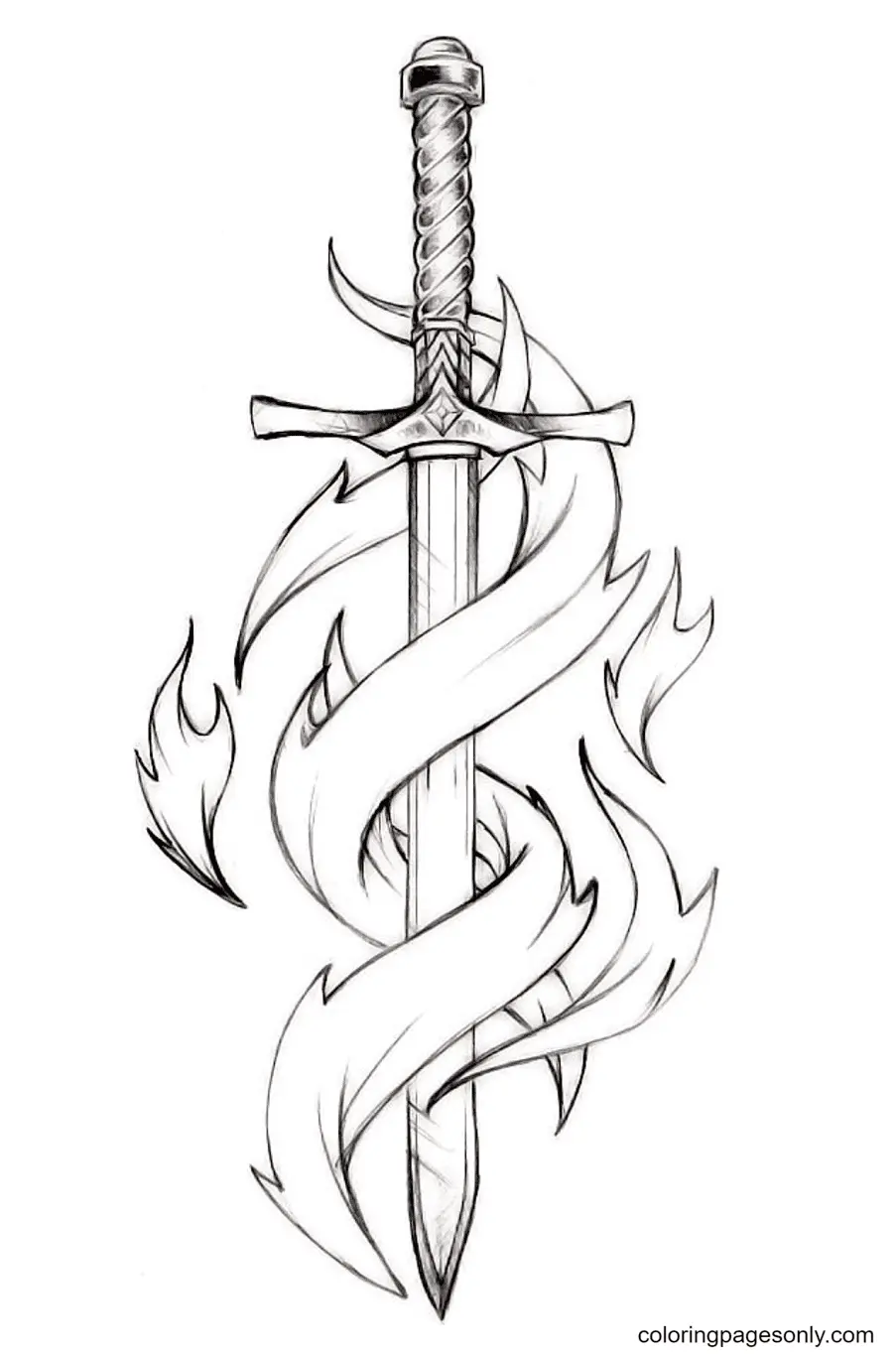 Desenhos de Espada Para Colorir 7