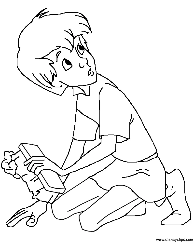 Desenhos de Espada Na Pedra Para Colorir 21
