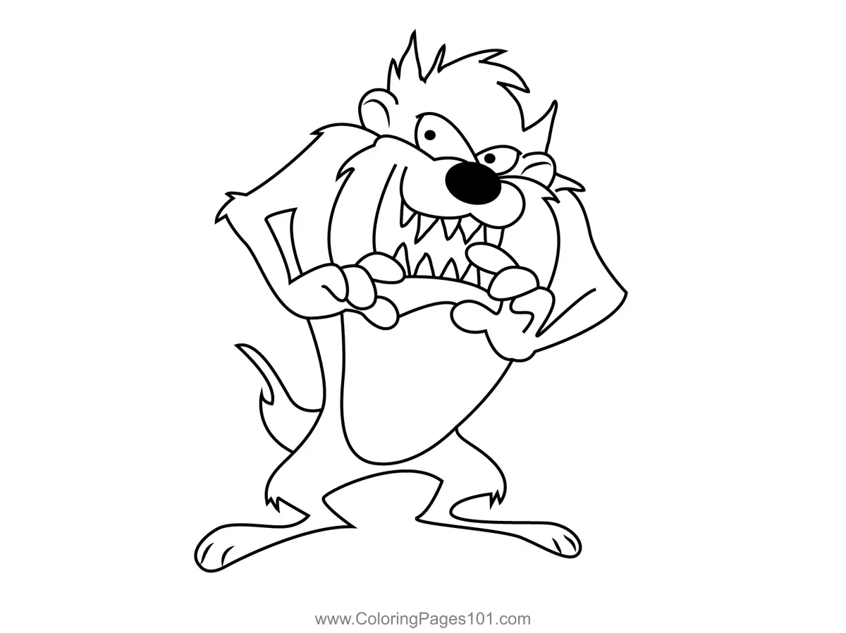 Tasmanian Devil para Colorear 10