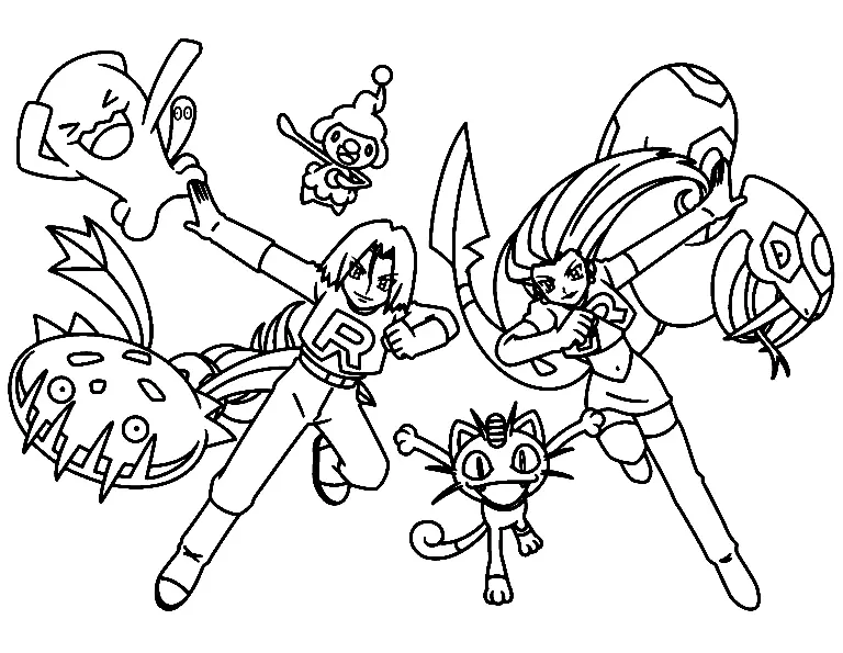 Team Rocket Coloring Pages 1