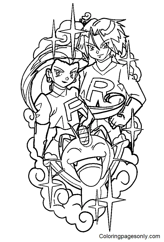 Team Rocket Coloring Pages 16