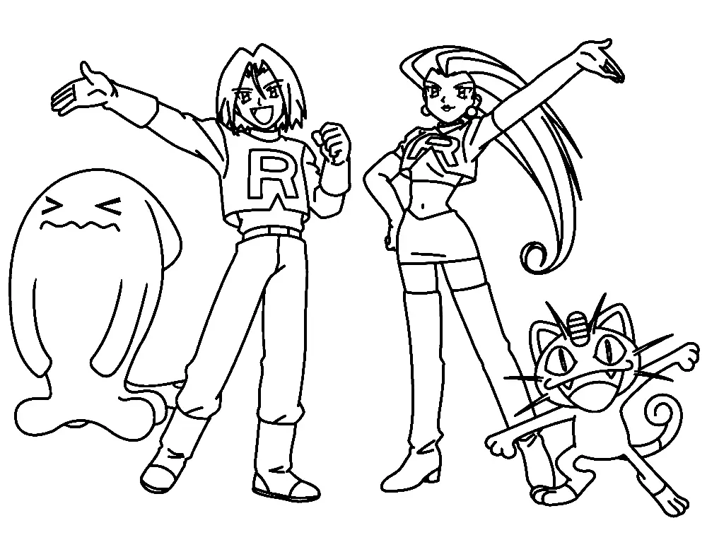 Team Rocket Coloring Pages 4