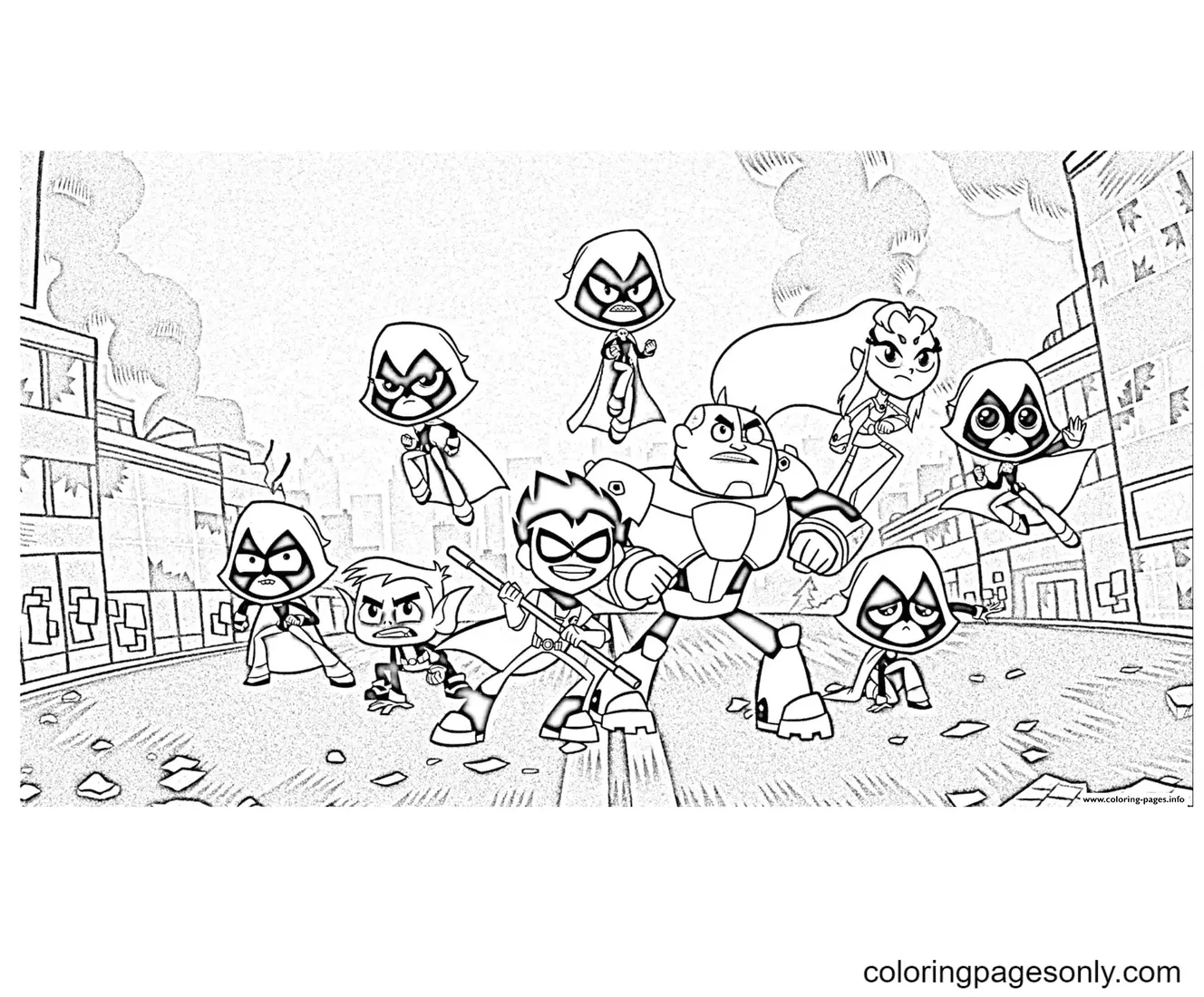 Desenhos de Teen Titans Go Para Colorir 23