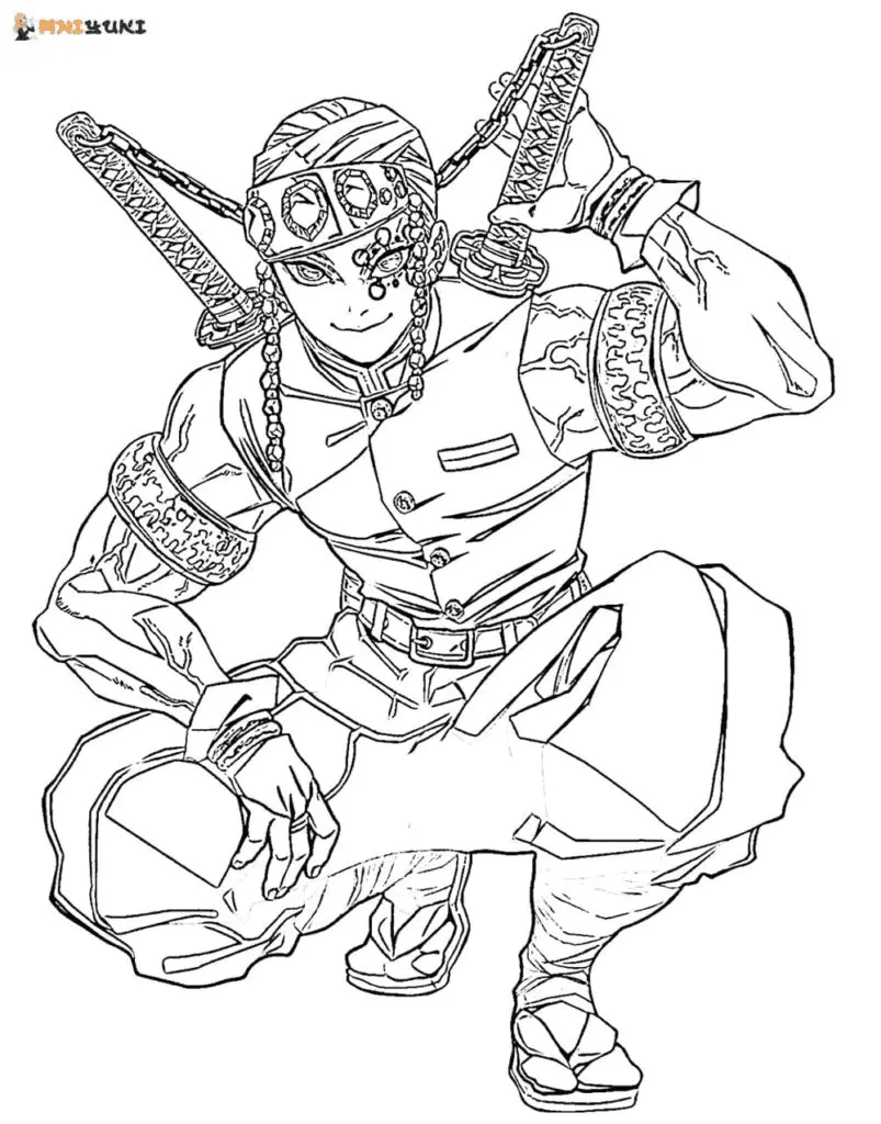 Tengen Uzui Coloring Pages 1