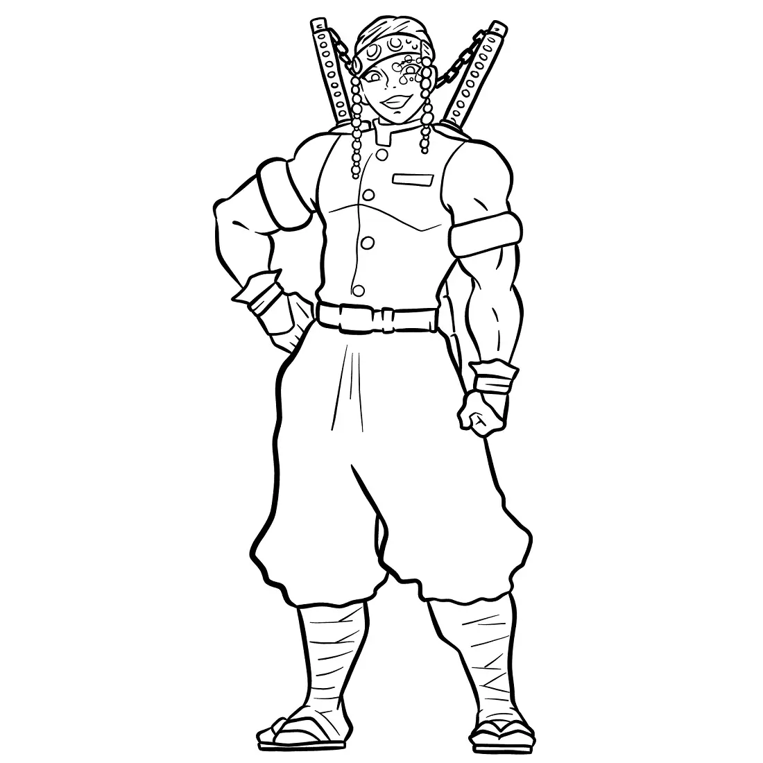 Tengen Uzui Coloring Pages 10