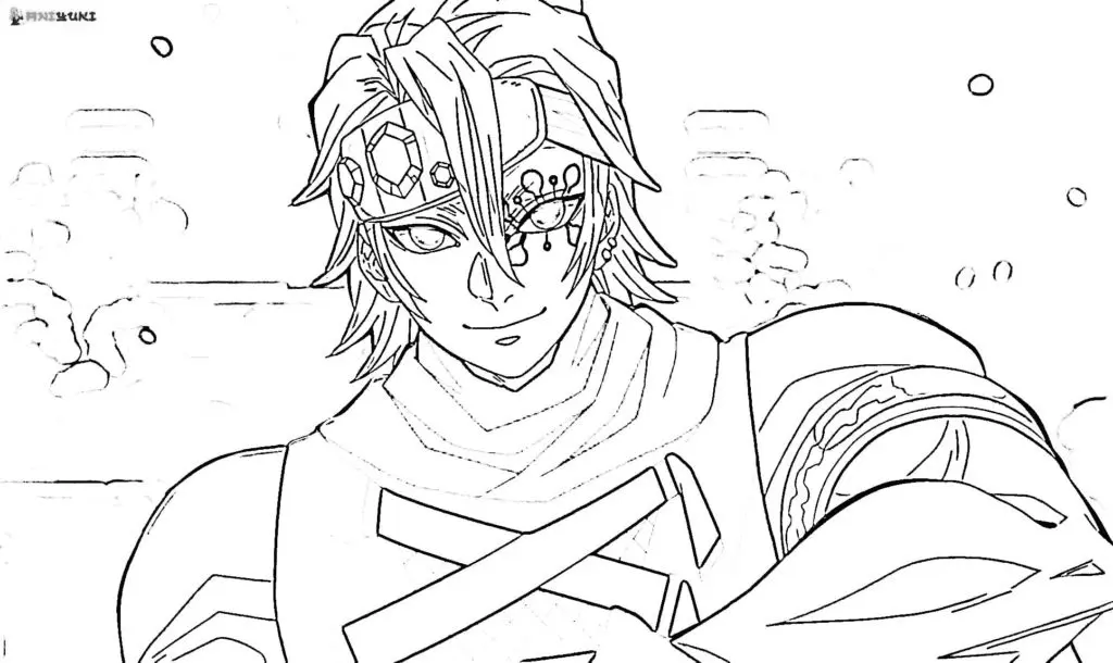 Tengen Uzui Coloring Pages 14