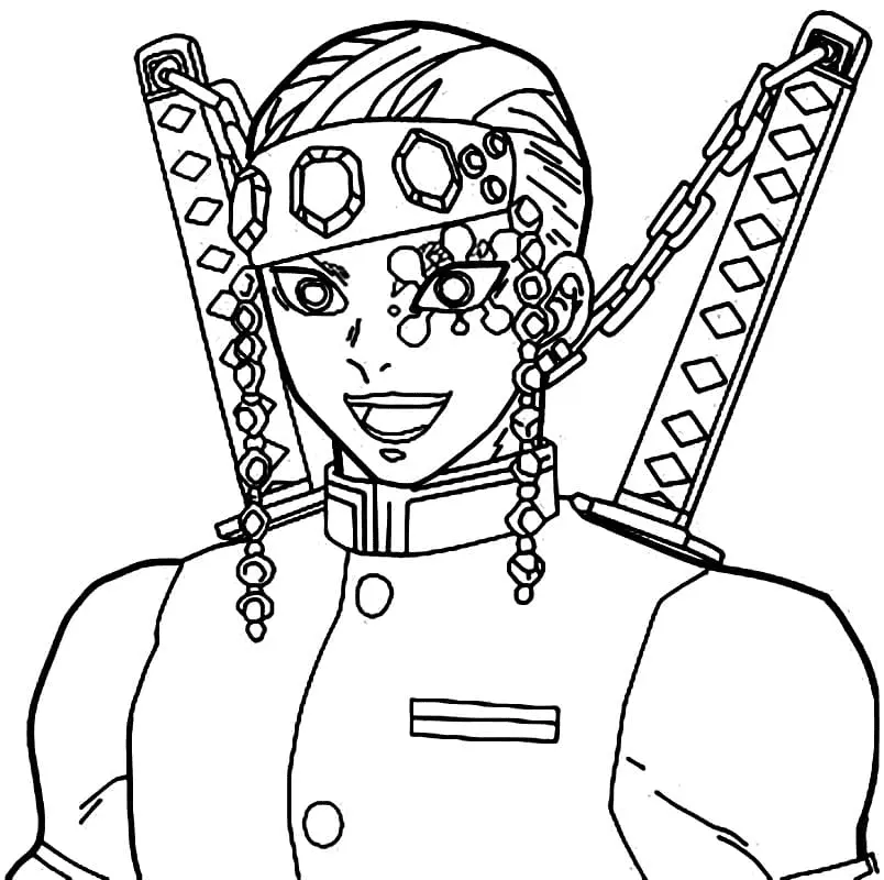Tengen Uzui Coloring Pages 15