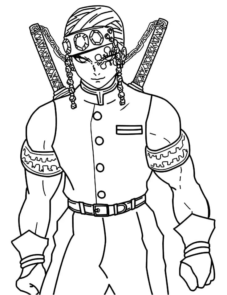 Tengen Uzui Coloring Pages 16