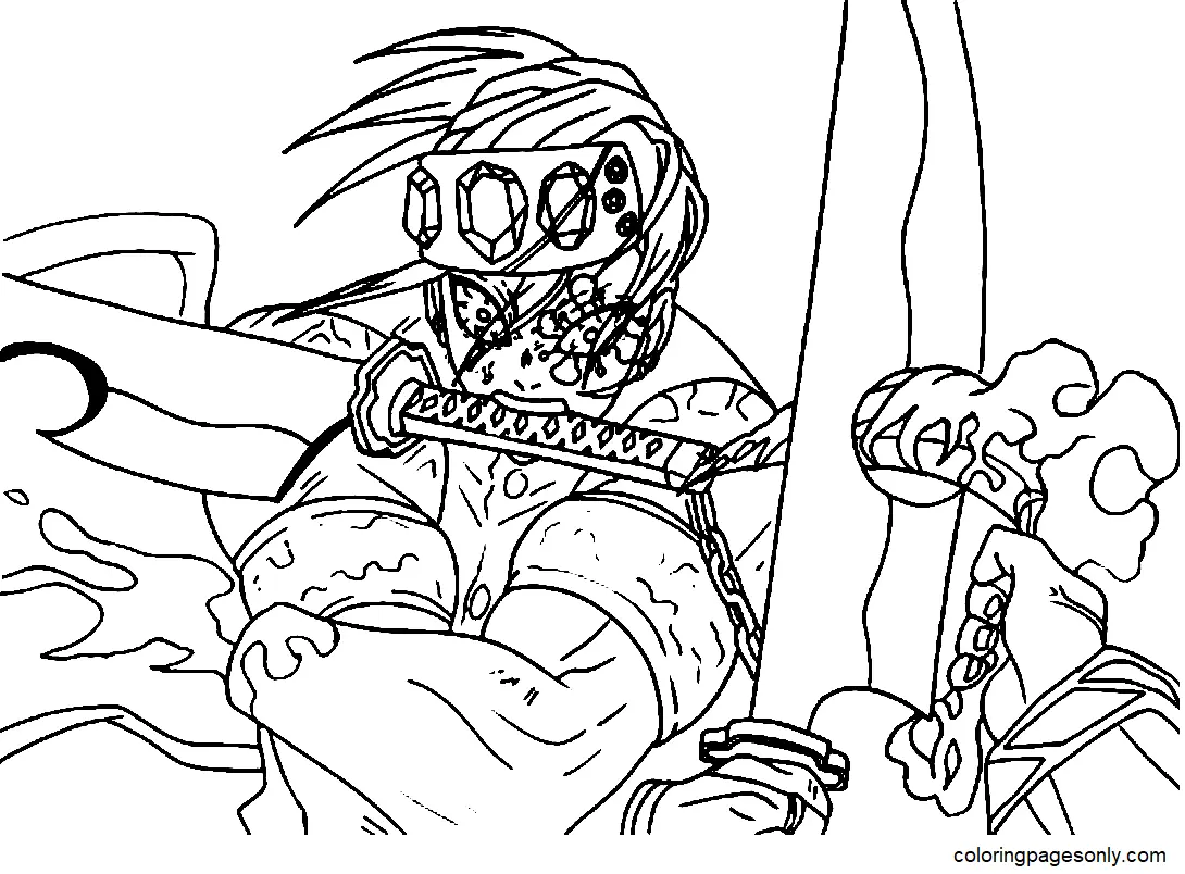 Tengen Uzui Coloring Pages 17