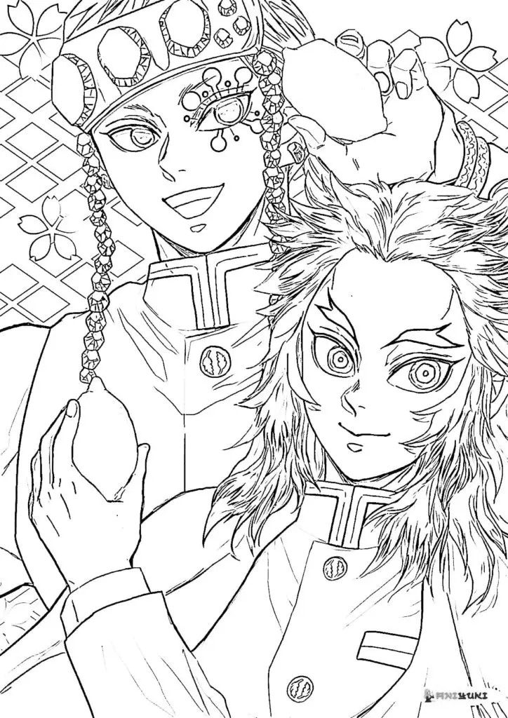 Tengen Uzui Coloring Pages 23