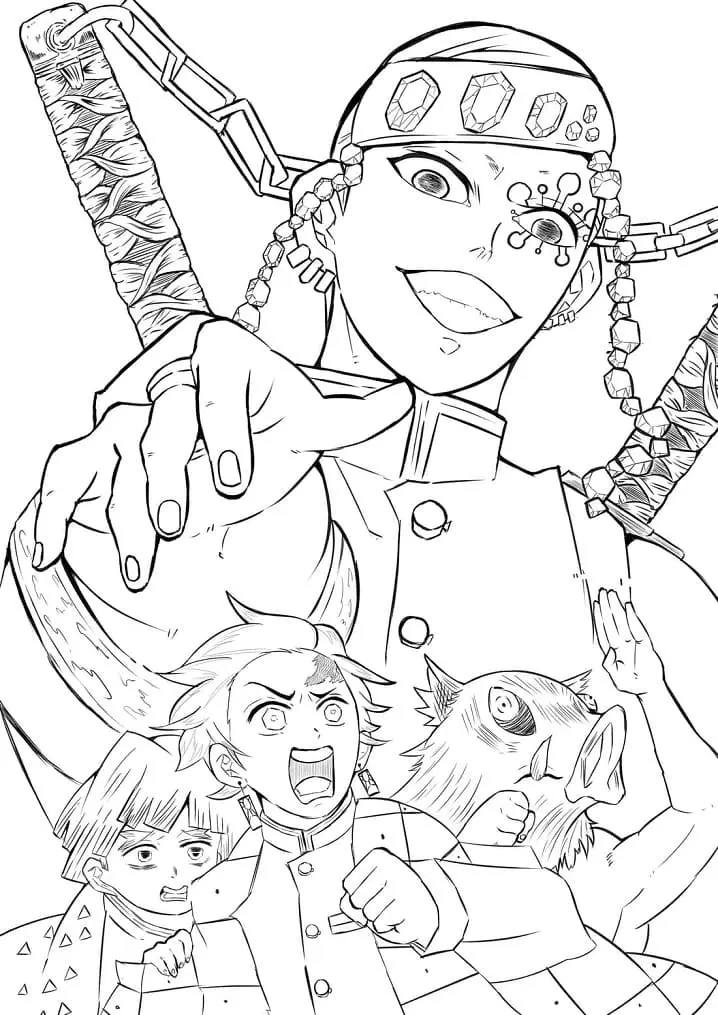 Tengen Uzui Coloring Pages 24