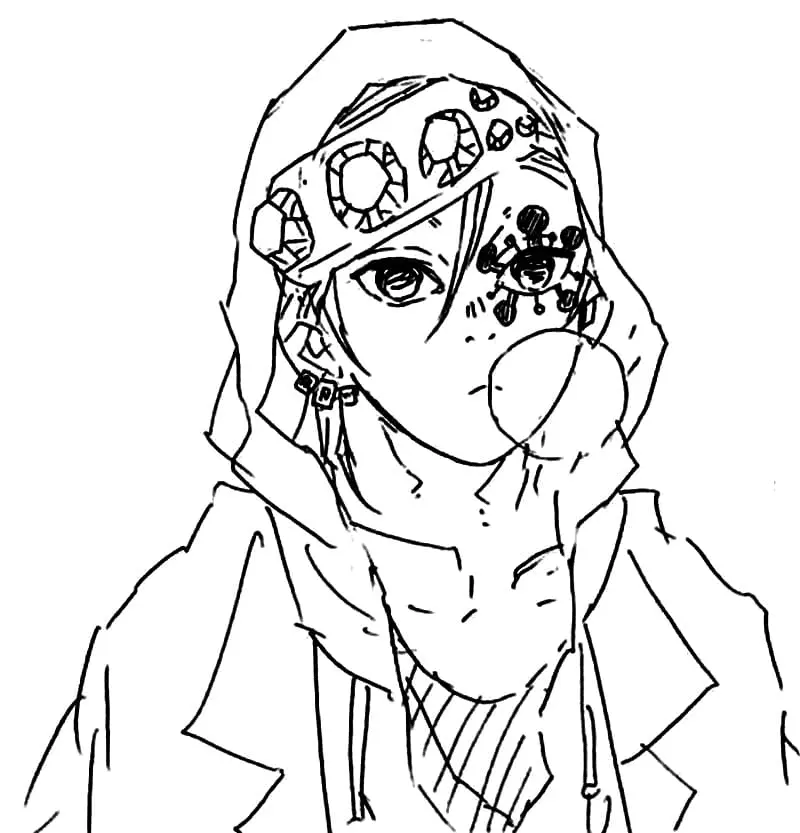 Tengen Uzui Coloring Pages 35