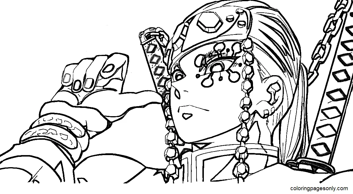 Tengen Uzui Coloring Pages 37