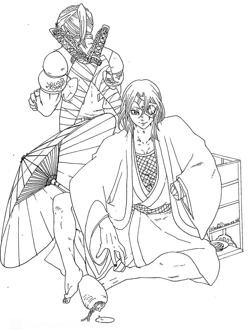 Tengen Uzui Coloring Pages 38