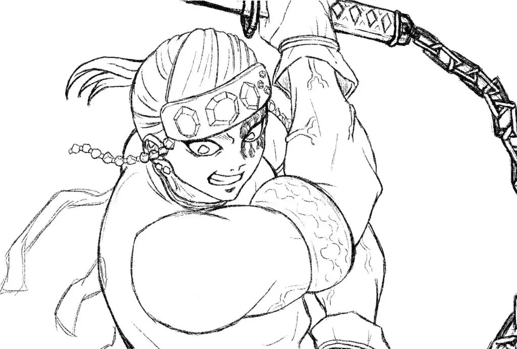 Tengen Uzui Coloring Pages 39