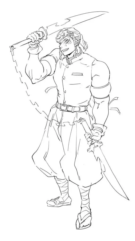 Tengen Uzui Coloring Pages 41