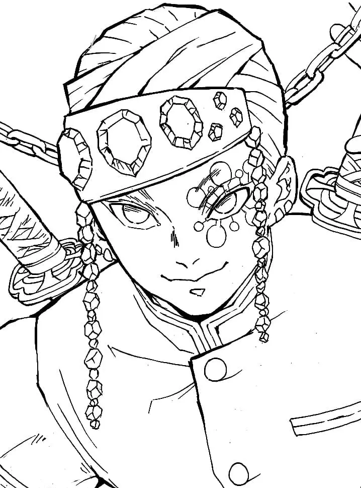 Tengen Uzui Coloring Pages 5
