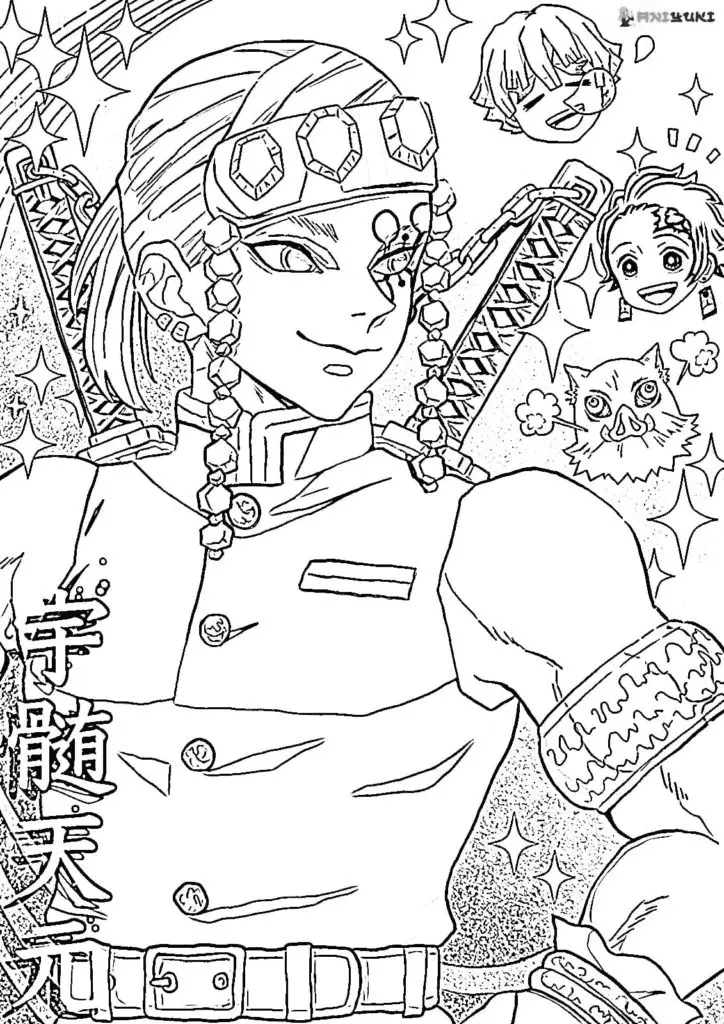 Tengen Uzui Coloring Pages 7