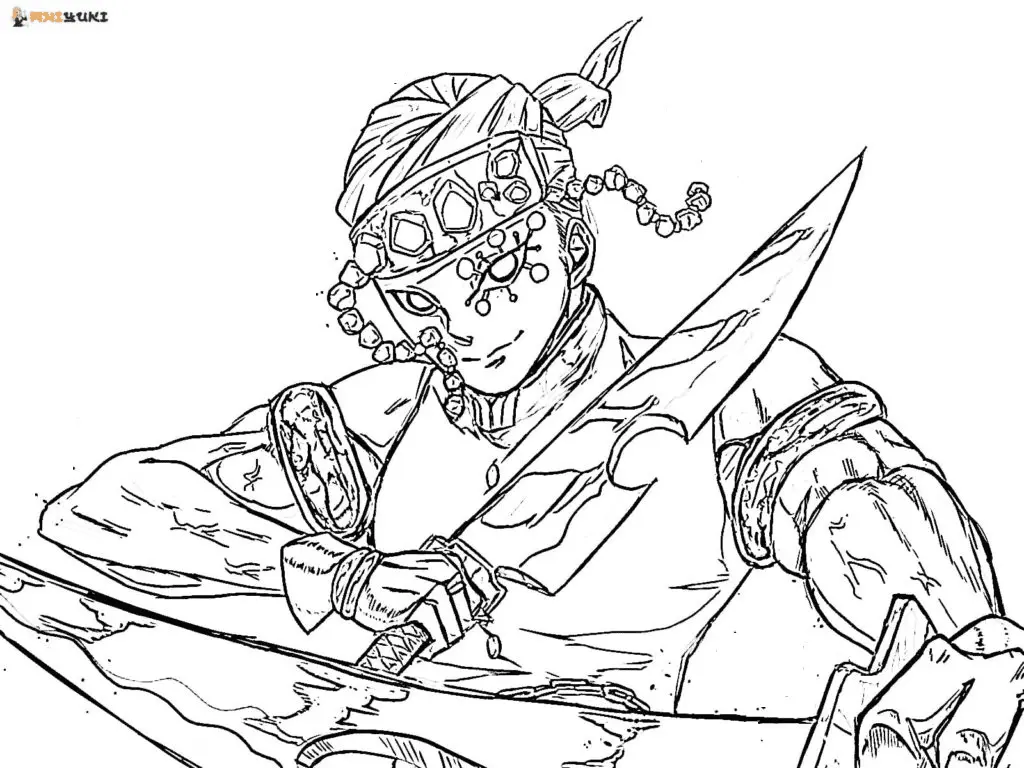 Tengen Uzui Coloring Pages 8