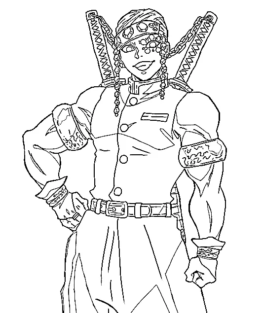 Tengen Uzui Coloring Pages 9