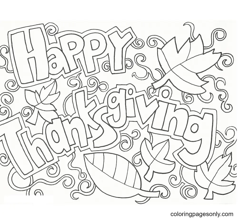 Accion Gracias Para Colorear 21