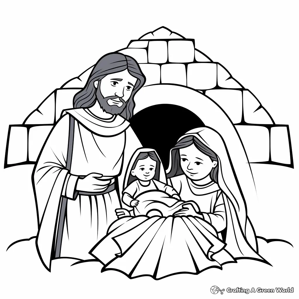 The Birth of Jesus Coloring Pages 2