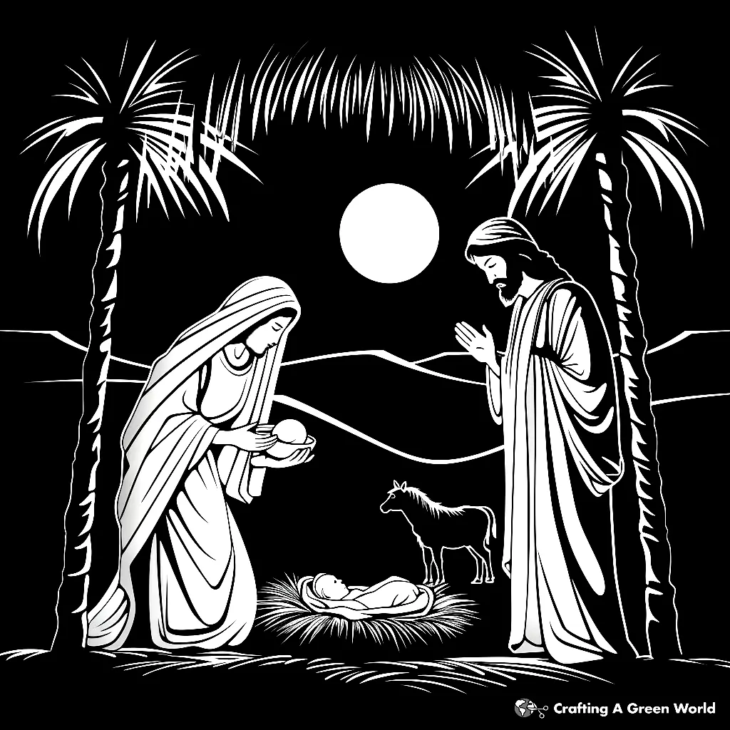 The Birth of Jesus Coloring Pages 4