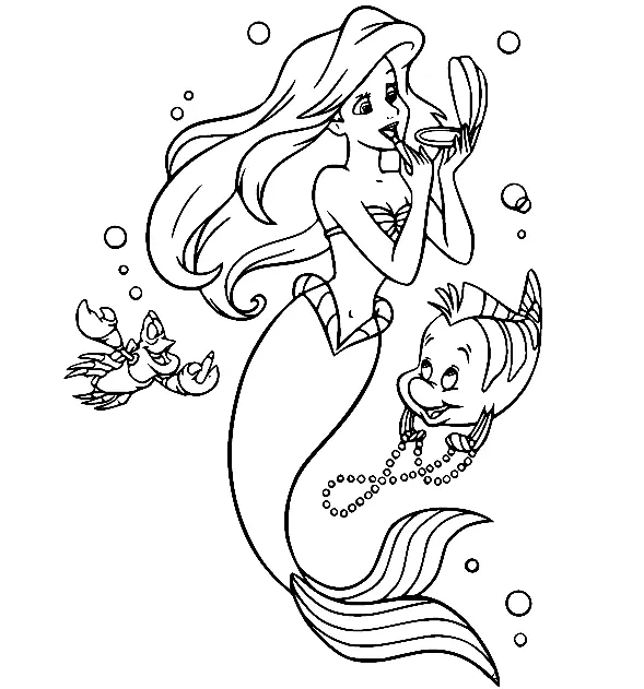 Desenhos de A Pequena Sereia para colorir 1