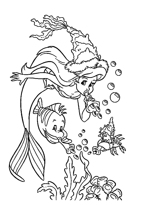 Desenhos de A Pequena Sereia para colorir 48