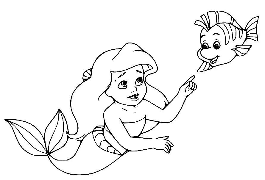 Desenhos de A Pequena Sereia para colorir 5
