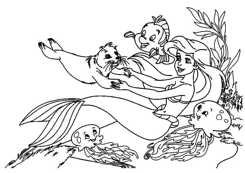 Desenhos de A Pequena Sereia para colorir 76