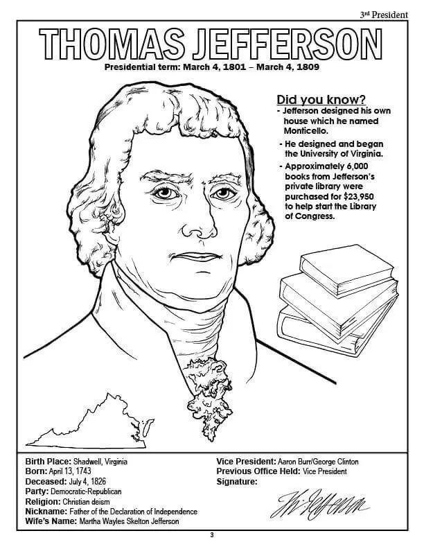 Thomas Jefferson Coloring Pages 10