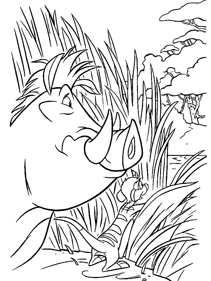 Timon and Pumbaa Coloring Pages