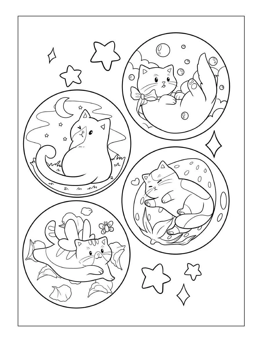 Tiny Cats Coloring Pages 3