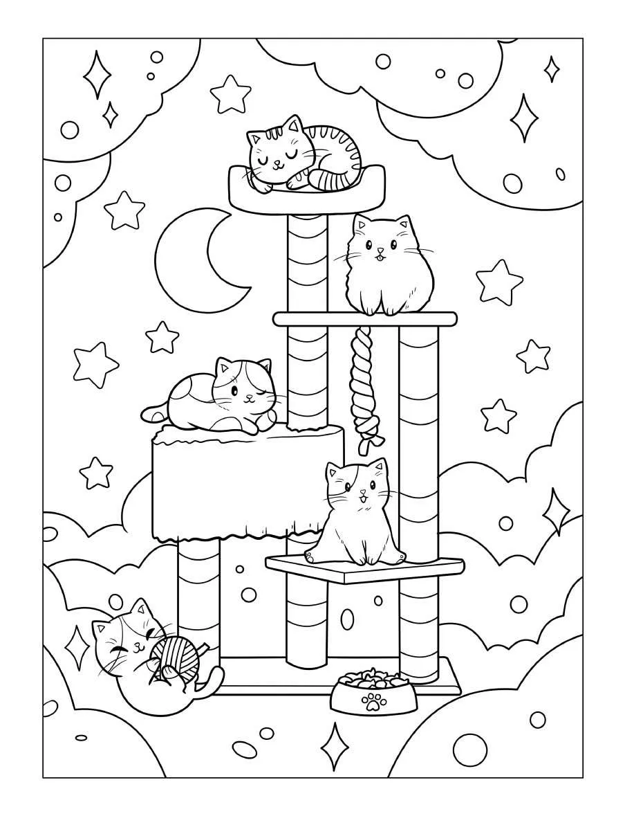 Tiny Cats Coloring Pages 6