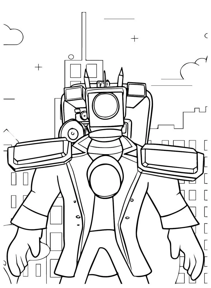 Titan Cameraman Coloring Pages 3