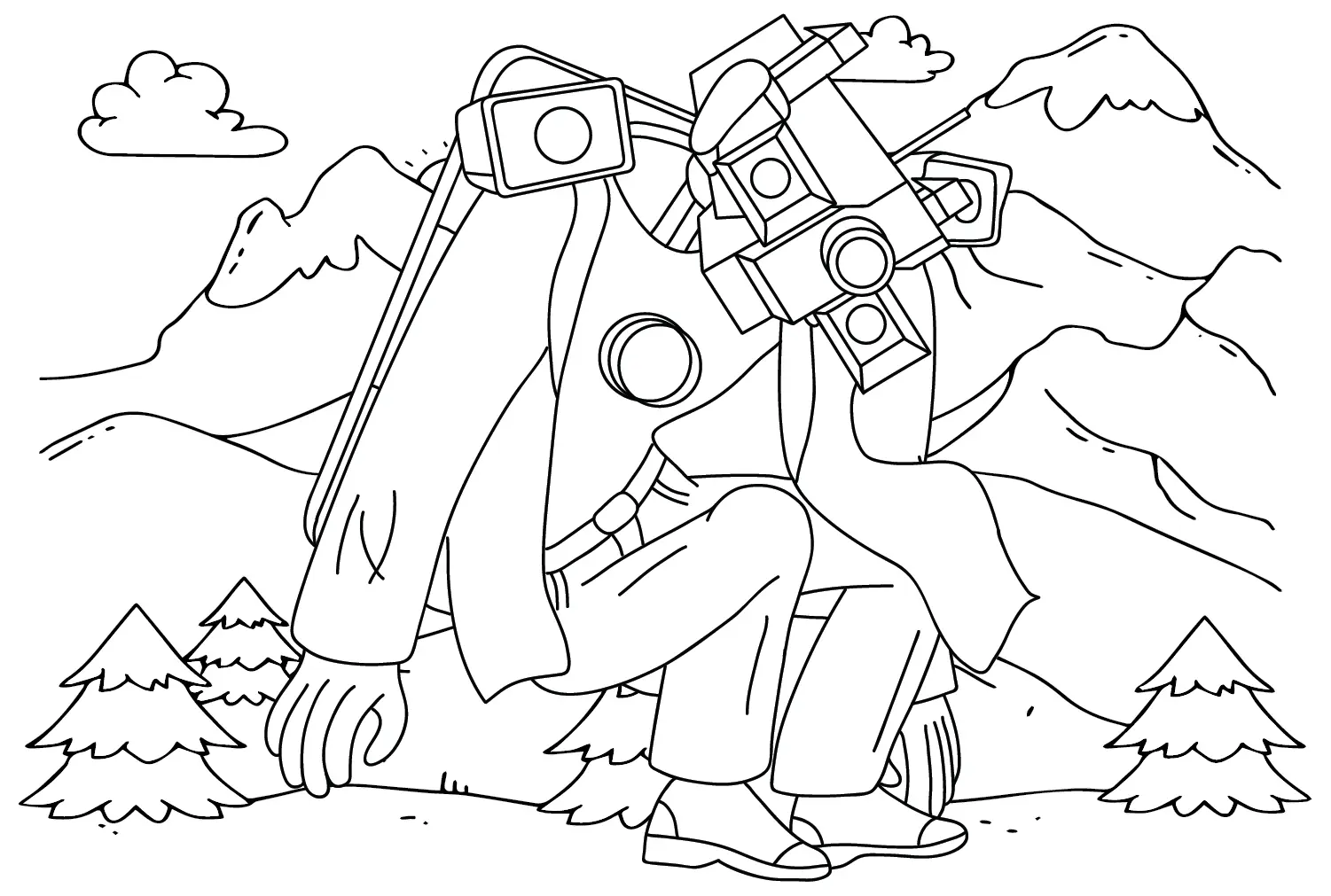 Titan Cameraman Coloring Pages 7