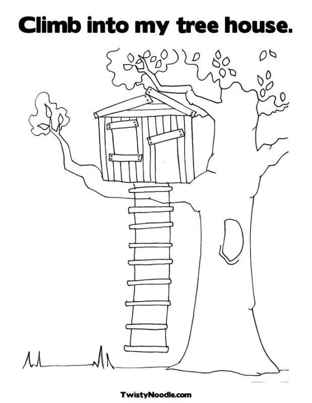 Casa Del arbol Para Colorear 12